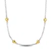 Mimi & Max Four Heart Charm Station Necklace In Two-tone Yellow And White Sterling Silver-16.5+1 In In Gold