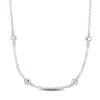 Mimi & Max Four Heart Charm Station Necklace On Diamond Cut Rolo Chain In Sterling Silver - 16.5+1 In. In White