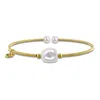 Mimi & Max Freshwater Cultured Pearl Bangle Bracelet Yellow Or White Brass In Gold