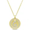 Mimi & Max G Initial Diamond Accent Pendant With Chain In Yellow Plated Sterling Silver In Yellow
