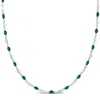 Mimi & Max Green Enamel Bead Station Necklace In Sterling Silver - 18 In. In Multi