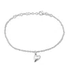 Mimi & Max Heart Charm Bracelet On Cable Chain In Sterling Silver - 6.5+1 In. In White