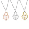 Mimi & Max Heart Lock Charm White Enamel 3-pc Necklace Set Three-tone Sterling Silver In Multi