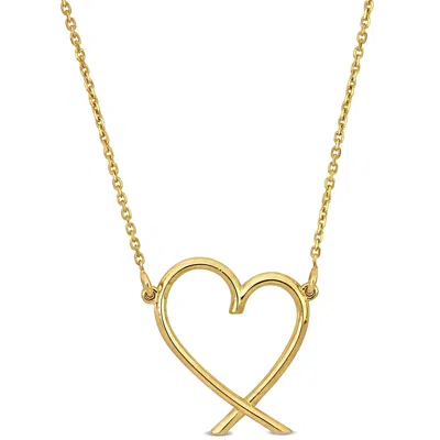 Mimi & Max Heart Necklace With Chain In 14k Yellow Gold - 17 In