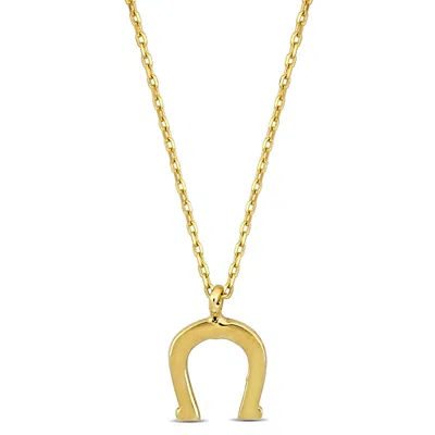Mimi & Max Horseshoe Pendant With Chain In 14k Yellow Gold - 17 In