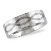 Mimi & Max Infinity Band Stainless Steel With Black Enamel In Silver
