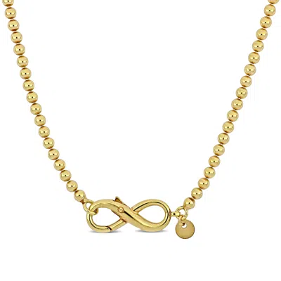 Mimi & Max Infinity Bead Link Necklace In Yellow Sterling Silver - 18 In In Gold