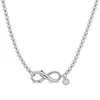 Mimi & Max Infinity Clasp Bead Link Necklace In Sterling Silver - 18 In. In White