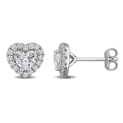 Mimi & Max Lab Grown Diamond Stud Earrings Sterling Silver 1 3/8 To 2ct Tdw In Metallic