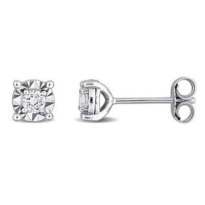 Mimi & Max Lab Grown Diamond Stud Earrings Sterling Silver 1/4 To 1ct Tdw In Metallic