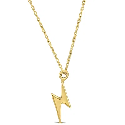 Mimi & Max Lightning Bolt Pendant With Chain In 14k Yellow Gold - 17 In
