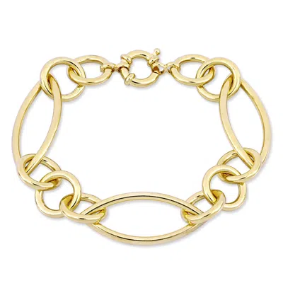 Mimi & Max Link Bracelet In Yellow Plated Sterling Silver - 8 In. In Gold
