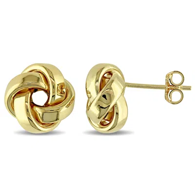 Mimi & Max Love Knot Stud Earrings In 10k Yellow Gold