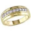 Mimi & Max Men's 1/2ct Tw Diamond Wedding Band In 10k Yellow Gold In Silver