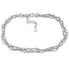 Mimi & Max Multi-strand Anklet With Sterling Silver Lobster Clasp - 9 In In Silver