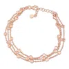 Mimi & Max Multi-strand Chain Bracelet In 18k Rose Gold Plated Sterling Silver, 7.5 In In Pink
