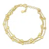 Mimi & Max Multi-strand Chain Bracelet In 18k Yellow Gold Plated Sterling Silver, 7.5 In In Yellow