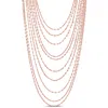 Mimi & Max Multi-strand Chain Necklace In Rose Plated Sterling Silver - 18 In In Gold