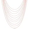 Mimi & Max Multi-strand Chain Necklace In Rose Plated Sterling Silver - 18 In In Gold