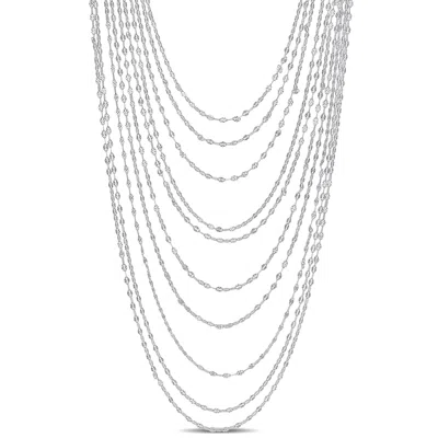 Mimi & Max Multi-strand Chain Necklace In Sterling Silver - 18 In
