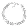 Mimi & Max Multi-strand Link Bracelet In Sterling Silver, 7.5 In In White