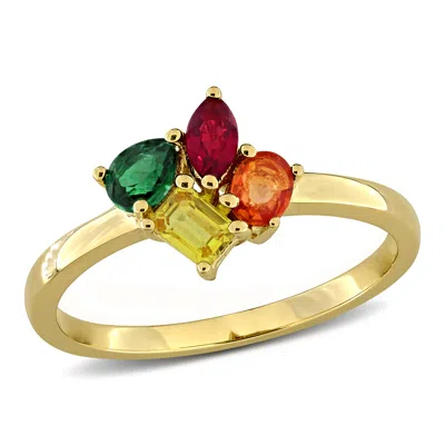Mimi & Max Multi-gem Cluster Ring Sterling Silver In Neutral