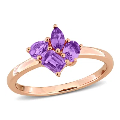 Mimi & Max Multi-gem Cluster Ring Sterling Silver In Purple