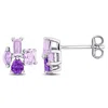 Mimi & Max Multi-gem Cluster Stud Earrings Sterling Silver In Pattern