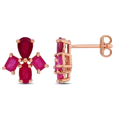 Mimi & Max Multi-gem Cluster Stud Earrings Sterling Silver In Gold