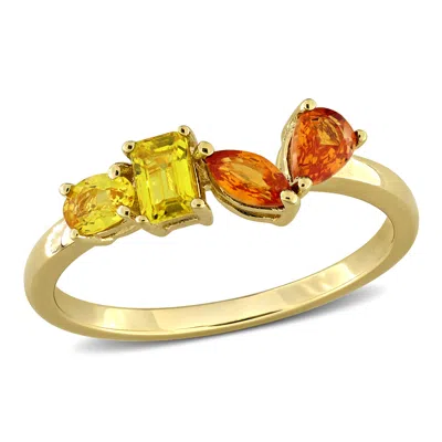 Mimi & Max Multi-gem Four Stone Ring Sterling Silver In Gold