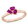 Mimi & Max Multi-gem Three Stone Cluster Ring Sterling Silver In Multi