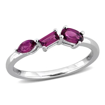Mimi & Max Multi-gem Three Stone Ring Sterling Silver