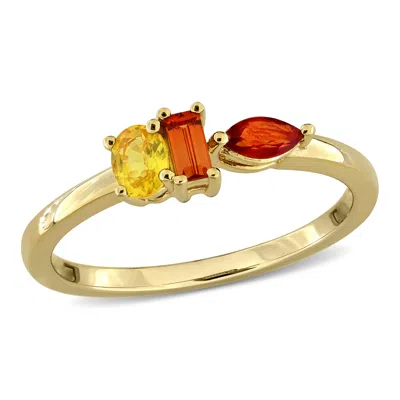 Mimi & Max Multi-gem Three Stone Ring Sterling Silver In Pattern