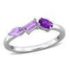 Mimi & Max Multi-gem Three Stone Ring Sterling Silver In Pattern