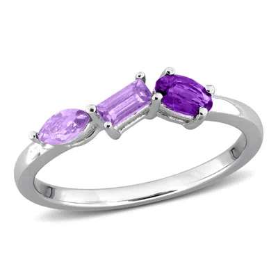Mimi & Max Multi-gem Three Stone Ring Sterling Silver In Pattern
