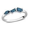 Mimi & Max Multi-gem Three Stone Ring Sterling Silver In Pattern