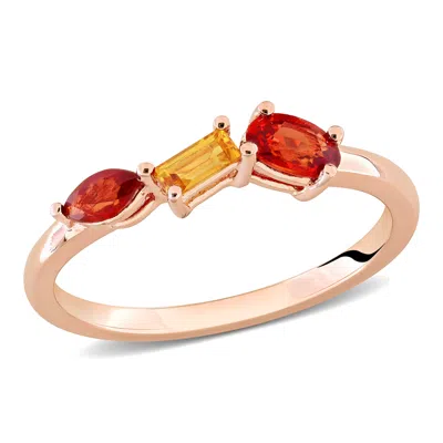 Mimi & Max Multi-gem Three Stone Ring Sterling Silver In Purple