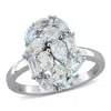 Mimi & Max Multi-shape Gemstone Cluster Ring Sterling Silver In Silver