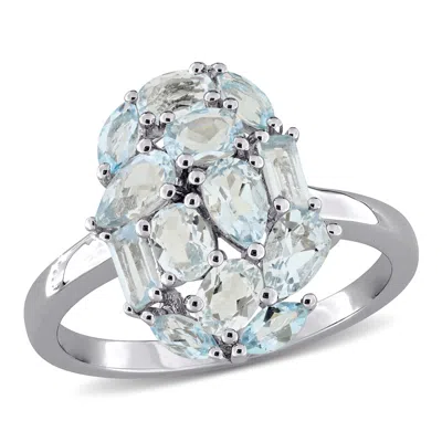Mimi & Max Multi-shape Gemstone Cluster Ring Sterling Silver In Neutral