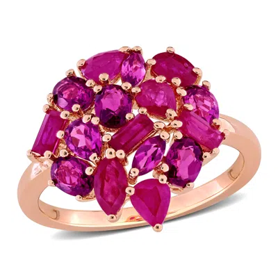 Mimi & Max Multi-shape Gemstone Cluster Ring Sterling Silver In Purple