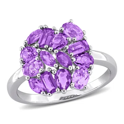 Mimi & Max Multi-shape Gemstone Cluster Ring Sterling Silver In Metallic