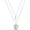 Mimi & Max Paw And Bone Charm Double Strand Necklace In Sterling Silver - 16+18+1 In. In White