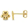 Mimi & Max Paw Stud Earrings In Yellow Plated Sterling Silver In Gold