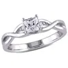 Mimi & Max Princess Cut Created White Sapphire And Diamond Infinity Ring In Sterling Silver In Metallic