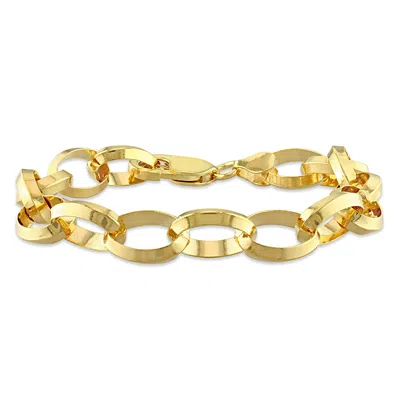 Mimi & Max Rolo Chain Bracelet In Yellow Plated Sterling Silver - 7.5 In In Gold