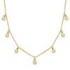 Mimi & Max Round Cubic Zirconia Station Necklace Yellow Silver - 16 In In Gold
