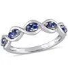 Mimi & Max Sapphire Twisted Infinity Promise Ring 14k White Gold In Blue