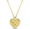 Mimi & Max Textured Heart Pendant With Chain In 10k Yellow Gold - 17 In In Gold