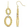 Mimi & Max Tiered Hoop Dangle Hook Earrings In 14k Yellow Gold With White Gold Accents In Gold