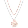 Mimi & Max Two-tone 2-strand Ball Bead Chain Necklace In Rose Plated Sterling Silver - 19 In In Pink